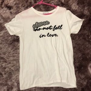 Please Do Not Fall In Love Bead and Pearl Tee